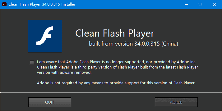 CleanFlashPlayer 第三方去广告Flash v34.0.0.323 纯净版  第1张