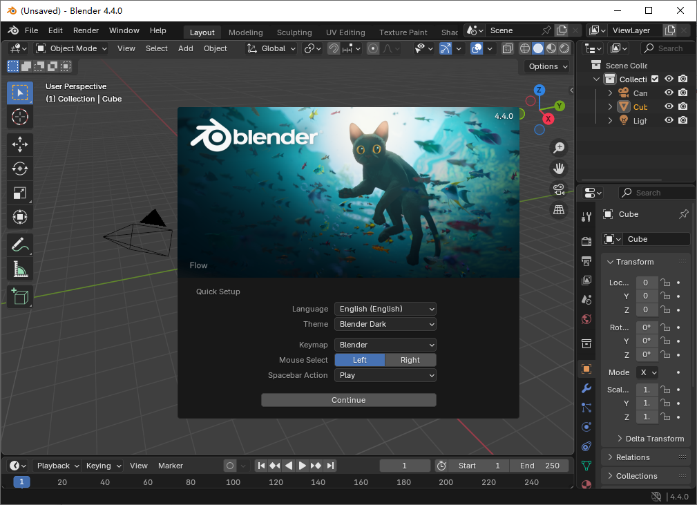 Blender 免费开源3D建模工具 v4.4.0 中文绿色版  第1张