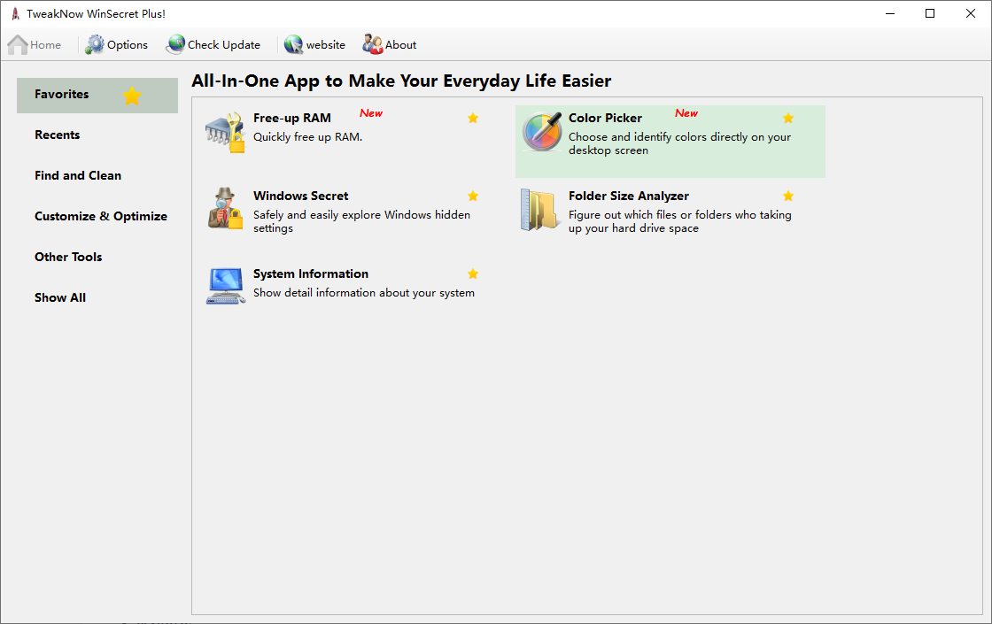 TweakNow WinSecret Plus!(系统优化软件) v6.6.5 便携版  第1张