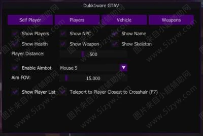 GTA5 Dukk1ware Mod外部科技显敌隐身辅助V1.50  第1张