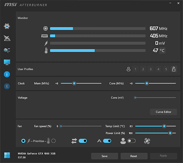 MSI Afterburner(微星显卡超频软件) v4.6.6.16757 最新版  第1张